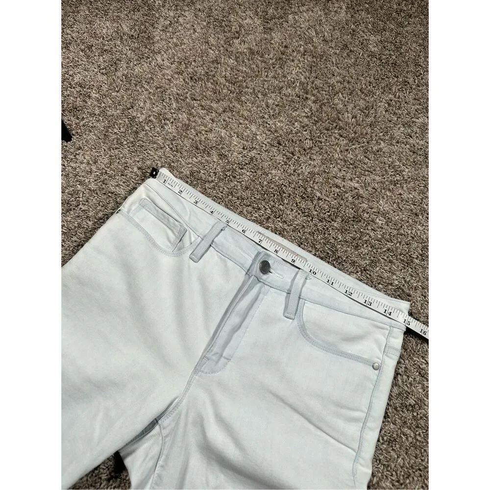 athleta sculptek skinny jeans frayed hems mid rise biscayne light wash size 6